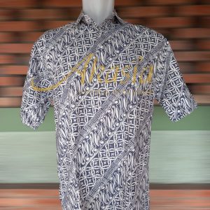 Kemeja batik cap motif parang kawung