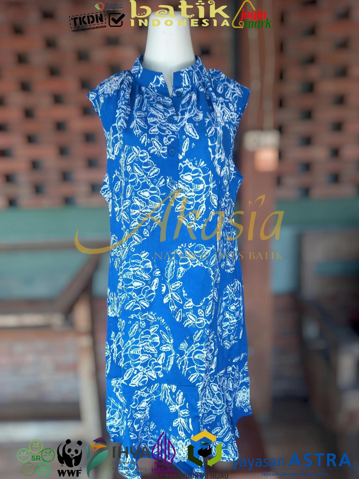 Blouse batik tanpa lengan